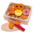 Bigjigs Toys Drevené potraviny v krabičke - Krájanie pečiva