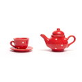 Bigjigs Toys Červený bodkovaný porcelánový čajový set