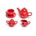 Bigjigs Toys Červený bodkovaný porcelánový čajový set