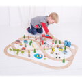 Bigjigs Rail Drevená vláčikodráha - Mesto a dedina 101 ks