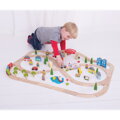 Bigjigs Rail Drevená vláčikodráha - Mesto a dedina 101 ks