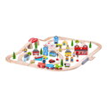 Bigjigs Rail Drevená vláčikodráha - Mesto a dedina 101 ks