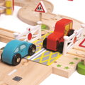 Bigjigs Rail Drevená vláčiková dráha s vidieckou cestou 80 dielov - poškodený obal