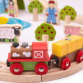 Bigjigs Rail Drevená vláčikodráha - Farma