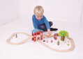 Bigjigs Rail Drevená vláčikodráha - Hasičská stanica 39 ks
