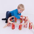 Bigjigs Rail Drevené vláčiky - Viacúrovňový set koľají