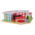 Bigjigs Rail Drevené vláčiky - Exkluzívne depo pre 5 vláčikov