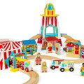 Bigjigs Rail Drevená vláčikodráha Zábavný park 54 dielov