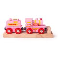Bigjigs Rail Drevené vláčiky - Ružová mašinka s tendrom