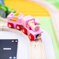 Bigjigs Rail Drevené vláčiky - Ružová mašinka s tendrom