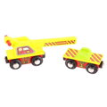 Bigjigs Rail Drevené vláčiky - Vagón so žeriavom