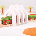 Bigjigs Rail Drevené vláčiky - Dinosauria lokomotíva s vozňami