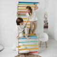 BusyKids Drevené domáce rebriny s hrazdou dúhové