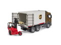 Bruder 3582 Logistické vozidlo Scania UPS s vysokozdvižným vozíkom
