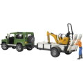Bruder 2593 LAND ROVER + prepravník, mikrobager JCB