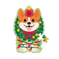 Mudpuppy Puzzle Vianončný pes Corgi s vôňou čečiny 48 dielikov