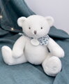 Doudou Plyšový medvedík biely 25 cm