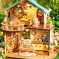 RoboTime 3D drevená skladačka Miniatúra domčeka Domček pre šteniatka