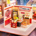 RoboTime 3D drevená skladačka Miniatúra domčeka Ázijské bistro Panda Hot Pot