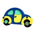 Fauna Drevené vkladacie puzzle z masívu auto modrej chrobák