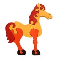Fauna Drevené vkladacie puzzle z masívu veľký kôň hnedý