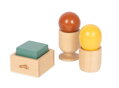 small foot Montessori triediaca hra s guličkou, kockou a vajíčkom