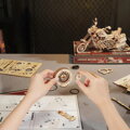 RoboTime Drevené 3D mechanické puzzle Motorka Cruiser 420 ks