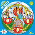 Okrúhle puzzle Zvieratká na ruskom bicykli
