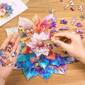 RoboTime Drevené puzzle Kvetinová mandala - poškodený obal