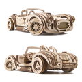 Ugears 3D drevené mechanické puzzle Driftujúci závodiak Cobra