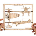Ugears 2,5D drevené mechanické puzzle Stíhacie lietadlo