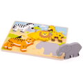 Bigjigs Toys Drevené vkladacie puzzle Safari