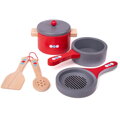Bigjigs Toys Drevený set riadu s bodkami