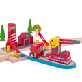 Bigjigs Rail Drevené vláčiky - Hasičská záchranná služba na mori