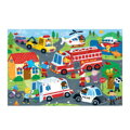 Mudpuppy Veľké podlahové puzzle Záchranné vozidlá 48 dielikov