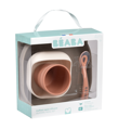 Jedálenská sada silikónová 4-dielna Terracotta / Gazelle