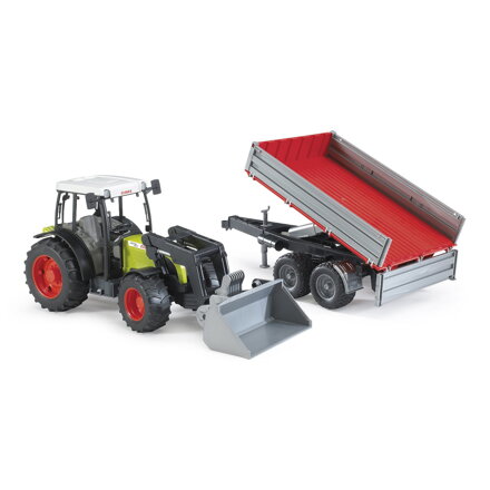 Bruder 2112 Traktor Claas Nectis 267F s nakladačom a prívesom