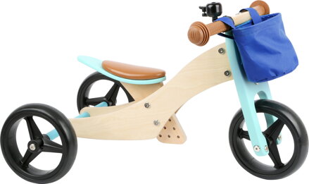 Drevené odrážadlo pre deti Trike 2v1 tyrkysové