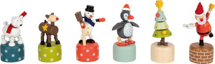 small foot Drevená vianočná mačkacia figúrka 1 ks