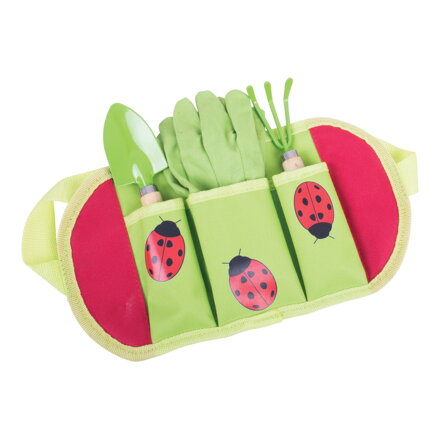 Bigjigs Toys Záhradné náradie na opasku Lienka
