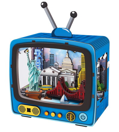 2Kids Toys 3D drevená skladačka Retro TV New York