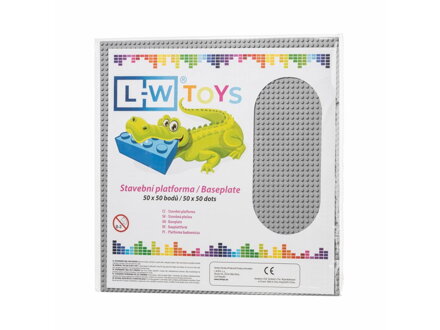 L-W Toys Veľká podložka na stavanie 50x50 bodov šedá