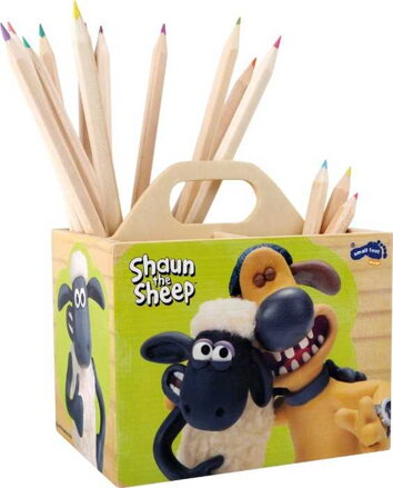 Drevený stojan na ceruzky ovečka Shaun