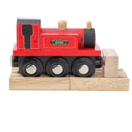 Bigjigs Rail Drevené vláčiky Lokomotíva Teriér červená