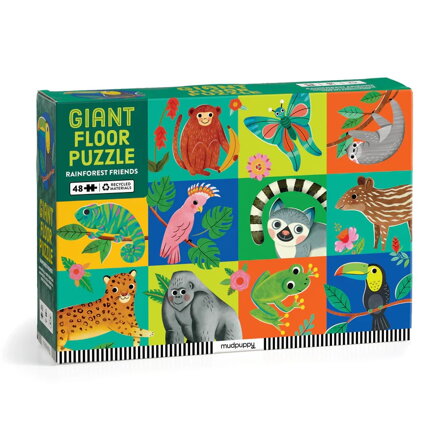 Mudpuppy Veľké podlahové puzzle Kamaráti z dažďového pralesa 48 dielikov