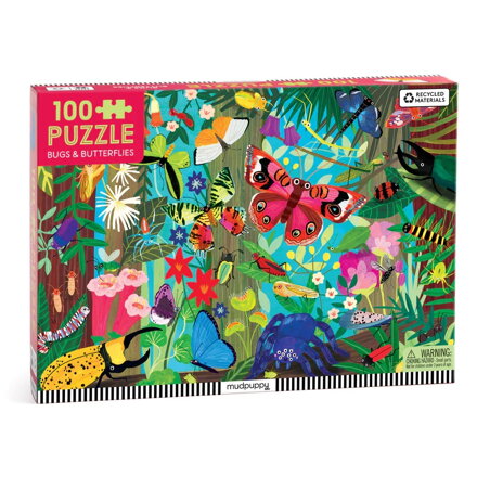 Mudpuppy Puzzle Motýle a hmyz 100 dielikov