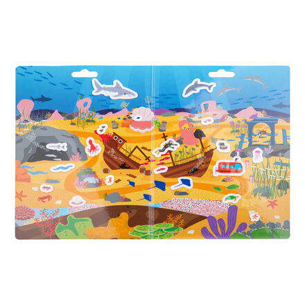 Bigjigs Toys Samolepky Dobrodružstvo v mori, znovu použiteľné