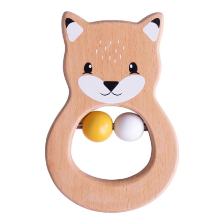 Bigjigs Toys Drevená hrkálka Líška
