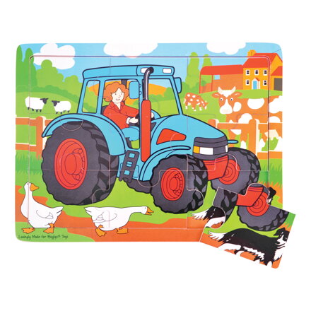 Bigjigs Toys Puzzle Traktor 9 ks