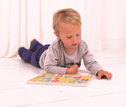 Bigjigs Toys Vkladacie puzzle Anglická veľká abeceda s obrázkami